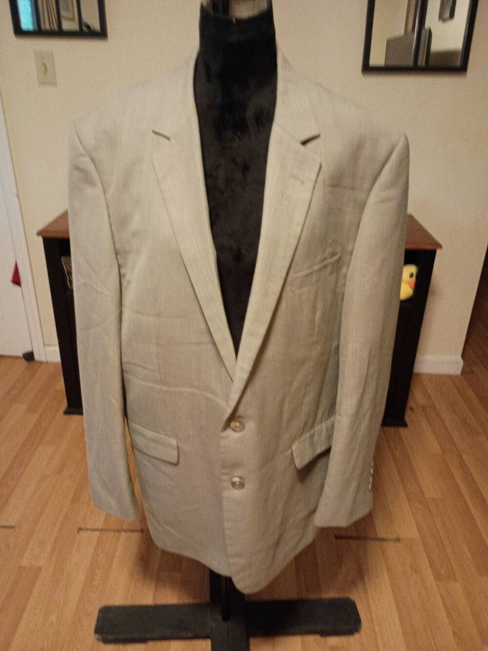Van Heusen Grey Blazer Sport Coat Jacket Mens Size 46 Long 46L